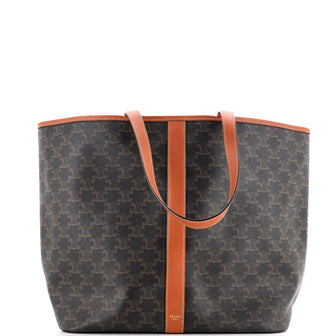 Celine Cabas Zip Tote Triomphe Coated Canvas Medium