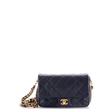 Chanel Coco You Chain Flap Bag Quilted Caviar Mini