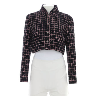 Chanel Women's Button Up Cropped Jacket Wool Blend