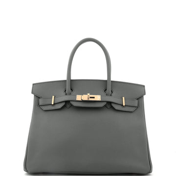 Hermes Birkin Handbag Green Epsom with Gold Hardware 30
