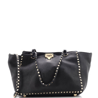 Valentino Garavani Rockstud Tote Pebbled Leather Medium