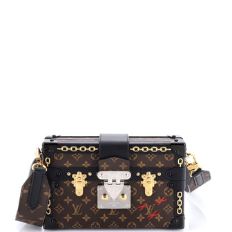 Louis Vuitton Petite Malle Handbag Monogram Canvas with Chain Detail