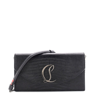 Christian Louboutin Loubi54 Chain Clutch Lizard Embossed Leather