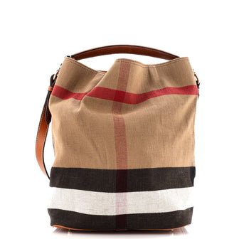 Burberry Ashby Bag House Check Canvas Medium