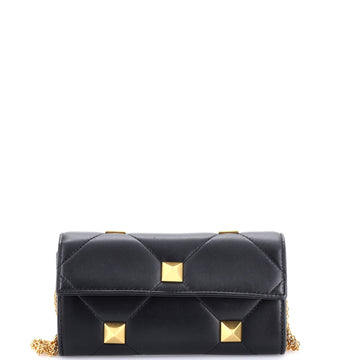 Valentino Garavani Roman Stud Wallet on Chain Quilted Leather