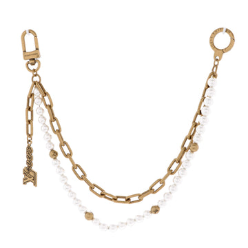 Louis Vuitton Chain Belt Bag Charm Metal with Faux Pearls
