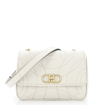 Salvatore Ferragamo Gancini Turnlock Flap Bag Gancini Quilted Leather Small