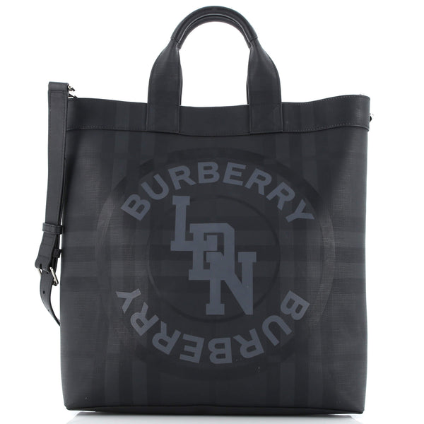 Burberry トートバッグ Burberry Logo Graphic Convertible Tote London Check Coated Canvas