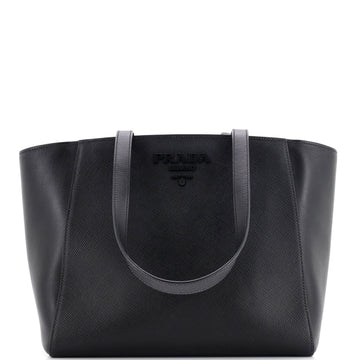 Prada Monochrome Shopping Tote Saffiano with City Calf Small