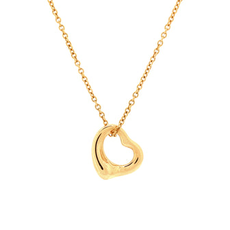 Tiffany & Co. Elsa Peretti Open Heart Pendant Necklace 18K Rose Gold 11mm