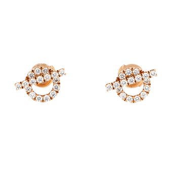 Hermes Finesse Stud Earrings 18K Rose Gold and Diamonds