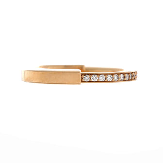 Tiffany & Co. Lock Ring 18K Rose Gold with Pave Diamonds