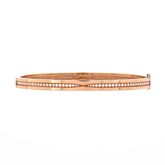 Bvlgari B.Zero1 Hinged Bangle Bracelet 18K Rose Gold with Pave Diamonds 5.5mm