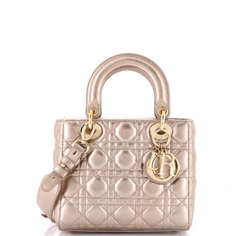 Christian Dior My ABCDior Lady Dior Bag Metallic Cannage Quilt Leather