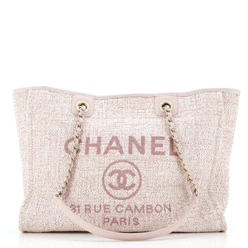 Chanel Deauville Tote Raffia with Glitter Detail Small