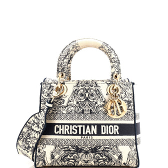 Christian Dior Toile de Jouy Lady D-Lite Bag Embroidered Canvas