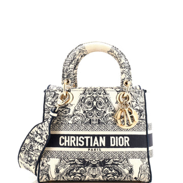 Christian Dior Toile de Jouy Lady D-Lite Bag Embroidered Canvas