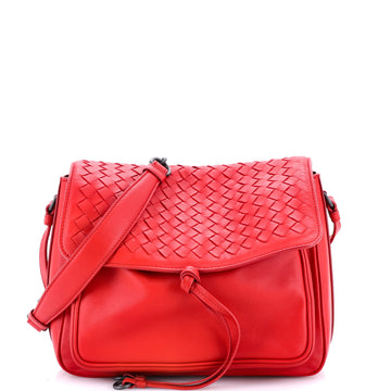 Bottega Veneta Tie Front Shoulder Bag Leather and Intrecciato Nappa Medium