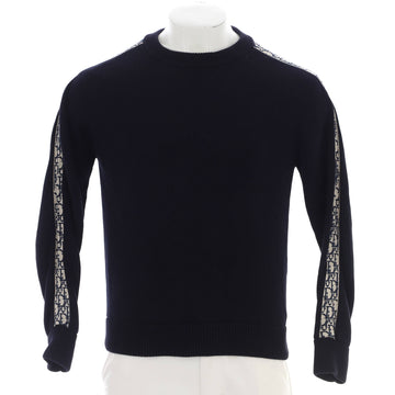 Christian Dior Men's Oblique Trim Crewneck Sweater Cotton