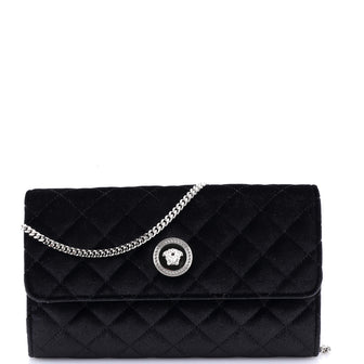 Versace La Medusa Chain Clutch Quilted Velvet