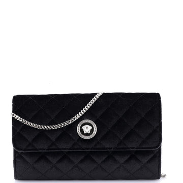 Versace La Medusa Chain Clutch Quilted Velvet