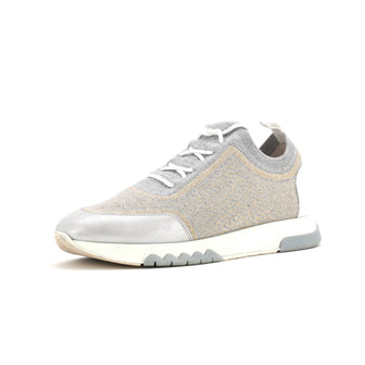 Hermes Women's Addict Sneakers Knit Fabric with Leather