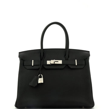 Hermes Birkin Handbag Grey Clemence with Palladium Hardware 30