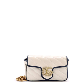 Gucci GG Marmont Flap Bag Diagonal Quilted Leather Super Mini