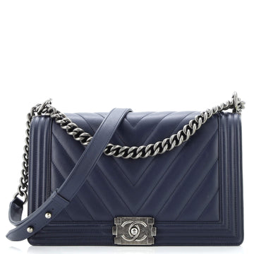 Chanel Boy Flap Bag Chevron Lambskin New Medium