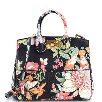 Salvatore Ferragamo Studio Satchel Printed Leather Small