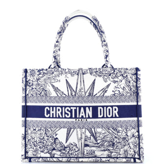 Christian Dior Book Tote Embroidered Canvas Medium