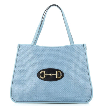 Gucci Horsebit 1955 Tote Raffia and Leather Medium