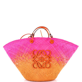 Loewe Paula's Ibiza Anagram Basket Tote Woven Raffia Medium