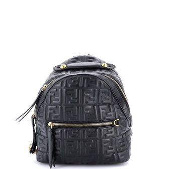 Fendi By The Way Backpack Zucca Embossed Leather Mini