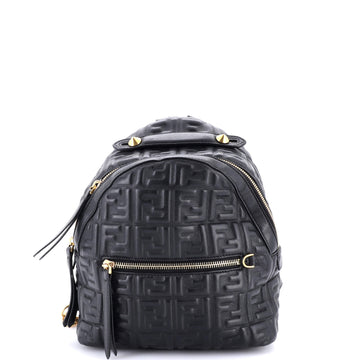 Fendi By The Way Backpack Zucca Embossed Leather Mini