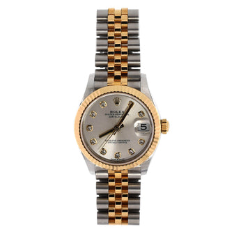 Rolex Oyster Perpetual Datejust Automatic Watch Stainless Steel and Yellow Gold with Diamond Markers 31