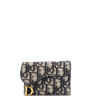 Christian Dior Saddle Card Case Oblique Canvas