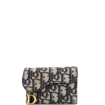 Christian Dior Saddle Card Case Oblique Canvas