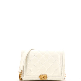 Chanel Boy Wallet on Chain Quilted Caviar Mini