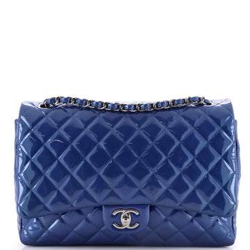 Chanel Classic Double Flap Bag Quilted Patent Maxi