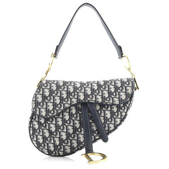 Christian Dior Saddle Handbag Oblique Canvas Medium