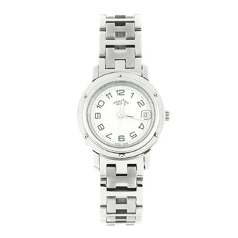 Hermes Clipper Quartz Watch Stainless Steel 24