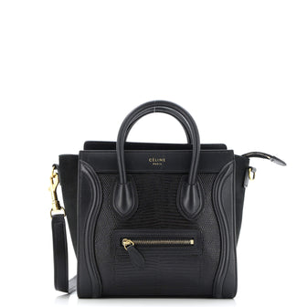 Celine Luggage Bag Lizard and Leather Nano