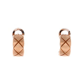 Chanel Coco Crush Huggie Earrings 18K Beige Gold