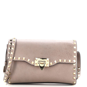 Valentino Garavani Rockstud Flip Lock Flap Bag Leather Medium