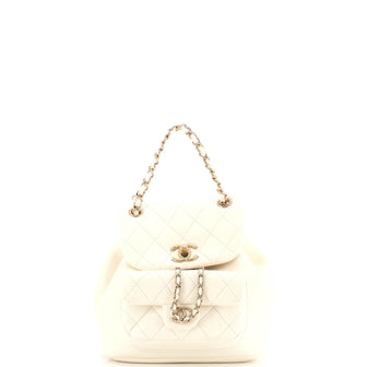 Chanel Duma Drawstring Backpack Quilted Leather Small