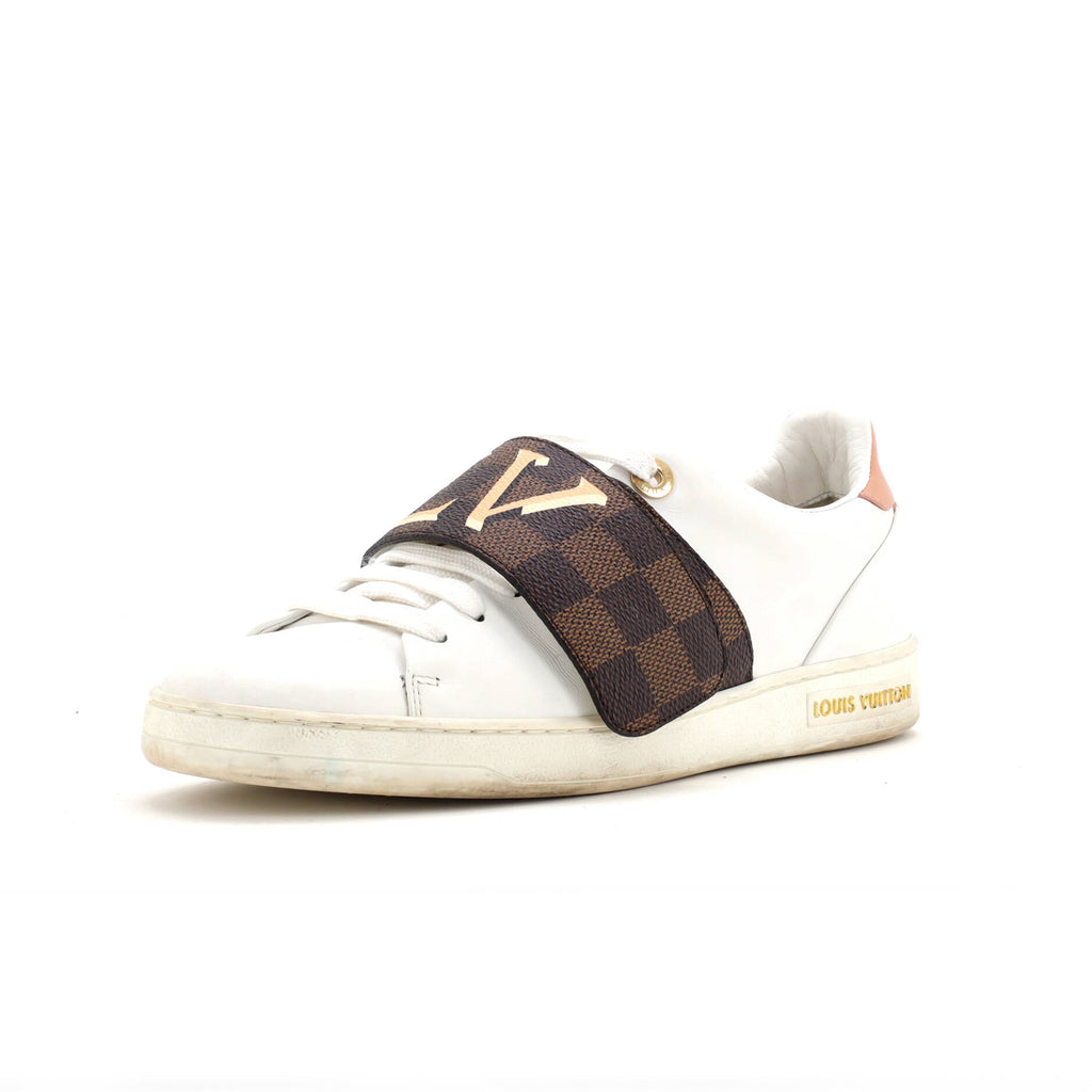 Louis Vuitton Women's FrontRow Velcro Sneakers Leather with Damier