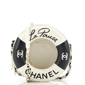 Chanel Lifesaver Round Crossbody Bag Lambskin Small