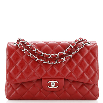 Chanel Classic Double Flap Bag Quilted Caviar Jumbo