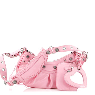 Balenciaga Le Cagole Giant Studs Shoulder Bag Patent XS